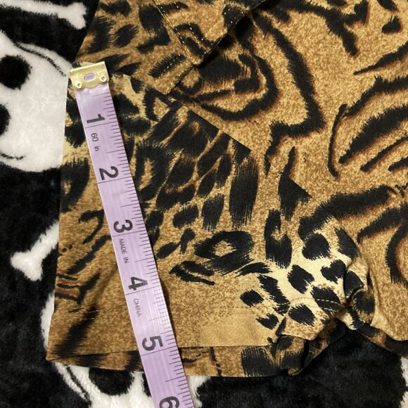 SASH Vintage leopard print short sleeve top ~ SMALL MEDIUM rockabilly goth shirt - Picture 11 of 14